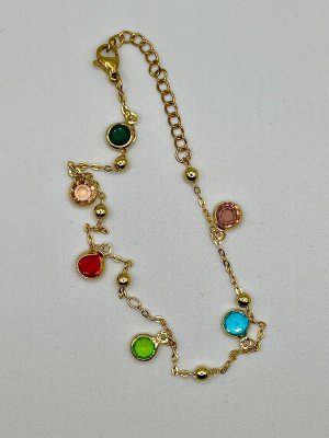 gourmette pierres colorees